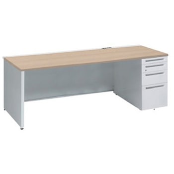 アドバンス 右片袖4段 中央引出し無 コンセント対応タイプ パネル脚 オカムラ(岡村製作所)