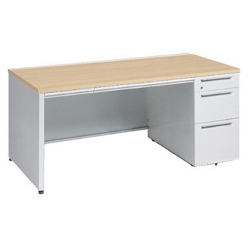 アドバンス 右片袖3段B5 中央引出し付(A3対応) コンセント対応タイプ パネル脚 オカムラ(岡村製作所)