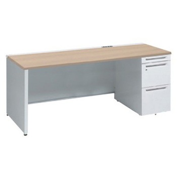 アドバンス 右片袖 中央引出し無 コンセント対応タイプ パネル脚 オカムラ(岡村製作所)