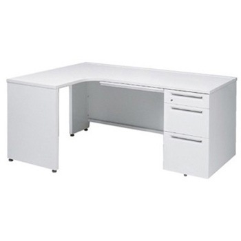 アドバンス L型左用右片袖3段B5引出付(A3対応) 配線カバーコンセント対応タイプ オカムラ(岡村製作所)