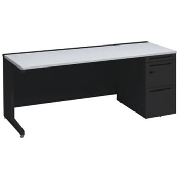 アドバンス 右片袖 中央引出し無 コンセント対応 ダイヤル錠タイプ L脚 オカムラ(岡村製作所)