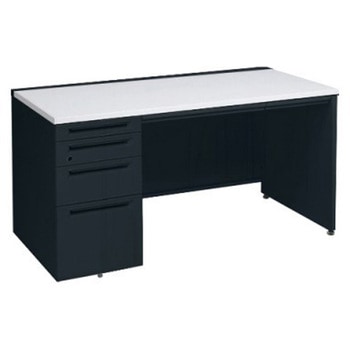 アドバンス 左片袖4段 中央引出し付(A3対応) コンセント対応タイプ パネル脚 オカムラ(岡村製作所)