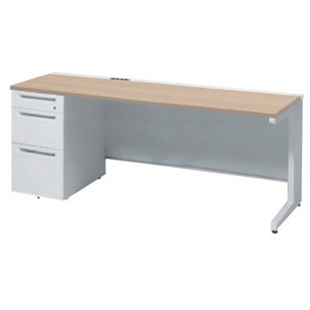 3V13NF MK54 アドバンス 左片袖3段B5 中央引出し無 コンセント対応タイプ L脚 オカムラ(岡村製作所) 06728447