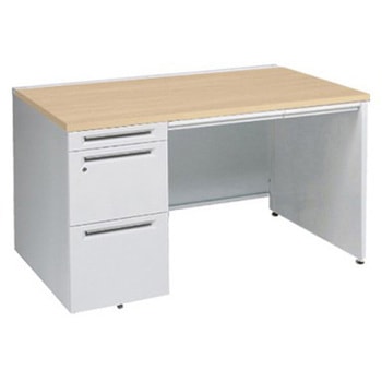 アドバンス 左片袖 中央引出し付(A3対応) コンセント対応タイプ パネル脚 オカムラ(岡村製作所)