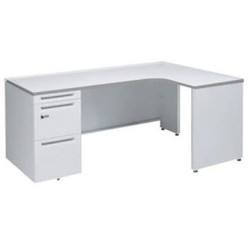 アドバンス L型右用左片袖3段引出無 配線カバー標準タイプ ダイヤル錠 オカムラ(岡村製作所)