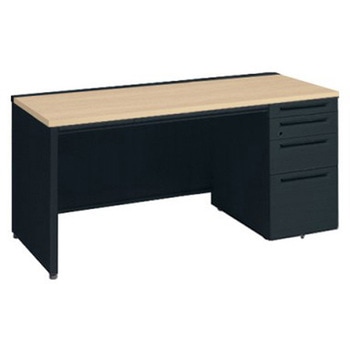 アドバンス 右片袖4段 中央引出し付(A3対応) コンセント対応タイプ パネル脚 オカムラ(岡村製作所)