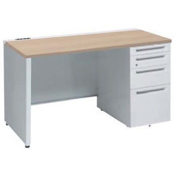 アドバンス 右片袖4段 中央引出し無 コンセント対応タイプ パネル脚 オカムラ(岡村製作所)