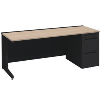 アドバンス 右片袖 中央引出し無 標準タイプ L脚 オカムラ(岡村製作所)