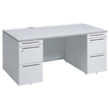 アドバンス 両袖机 中央引出し無 コンセント対応タイプ オカムラ(岡村製作所)