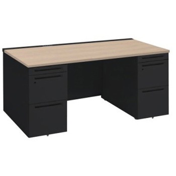 アドバンス 両袖机 中央引出し無 コンセント対応タイプ オカムラ(岡村製作所)