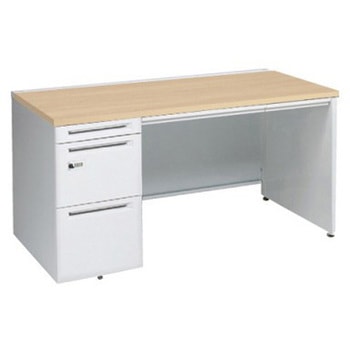 アドバンス 左片袖 中央引出し付(A3対応) コンセント対応タイプ ダイヤル錠タイプ パネル脚 オカムラ(岡村製作所)