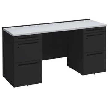 アドバンス 両袖机 中央引出し無 コンセント対応タイプ オカムラ(岡村製作所)