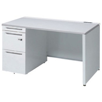 アドバンス 左片袖 中央引出し無 コンセント対応 ダイヤル錠タイプ パネル脚 オカムラ(岡村製作所)