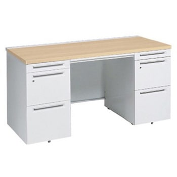 アドバンス 両袖机 中央引出し付(A3対応) コンセント対応タイプ オカムラ(岡村製作所)