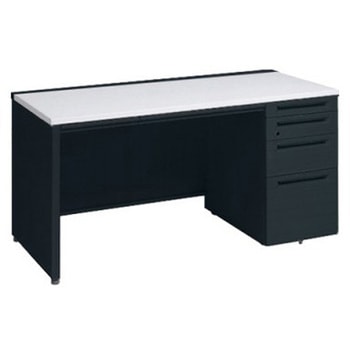 アドバンス 右片袖4段 中央引出し付(A3対応) コンセント対応タイプ パネル脚 オカムラ(岡村製作所)