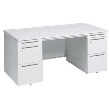 アドバンス 両袖机 中央引出し付(A3対応) コンセント対応タイプ オカムラ(岡村製作所)