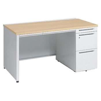 アドバンス 右片袖 中央引出し付(A3対応) コンセント対応タイプ パネル脚 オカムラ(岡村製作所)