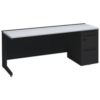 アドバンス 右片袖 中央引出し無 標準タイプ ダイヤル錠タイプ L脚 オカムラ(岡村製作所)