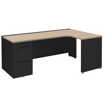 アドバンス L型右用左片袖3段引出無 配線カバー標準タイプ ダイヤル錠 オカムラ(岡村製作所)