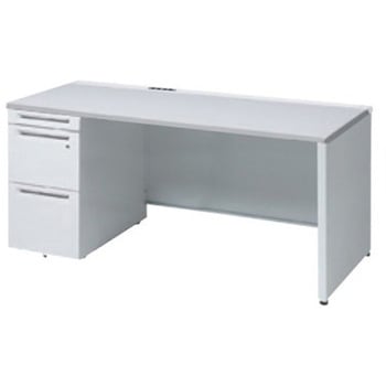 アドバンス 左片袖 中央引出し無 コンセント対応タイプ パネル脚 オカムラ(岡村製作所)