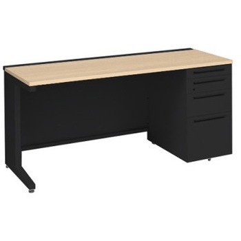 3V1BCG MK57 アドバンス 右片袖4段 中央引出し無 標準タイプ L脚 オカムラ(岡村製作所) 06736339