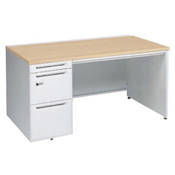 アドバンス 左片袖 中央引出し付(A3対応) コンセント対応タイプ ダイヤル錠タイプ パネル脚 オカムラ(岡村製作所)