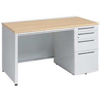 アドバンス 右片袖4段 中央引出し付(A3対応) コンセント対応タイプ パネル脚 オカムラ(岡村製作所)