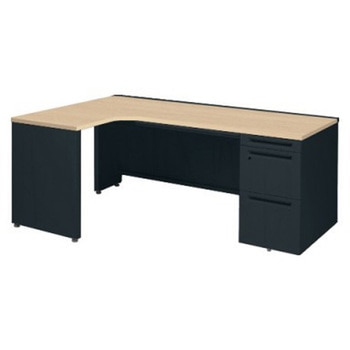 アドバンス L型左用右片袖3段引出付(A3対応) 配線カバーコンセント対応タイプ オカムラ(岡村製作所)