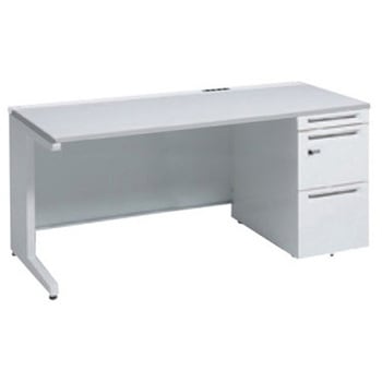 アドバンス 右片袖 中央引出し無 コンセント対応 ダイヤル錠タイプ L脚 オカムラ(岡村製作所)