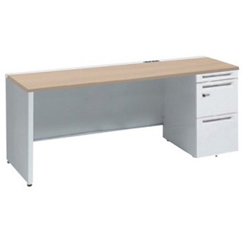 アドバンス 右片袖 中央引出し無 コンセント対応 ダイヤル錠タイプ パネル脚 オカムラ(岡村製作所)