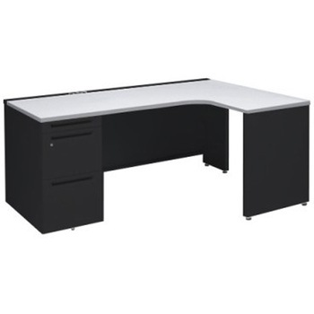 アドバンス L型右用左片袖3段引出無 配線カバーコンセント対応タイプ オカムラ(岡村製作所)