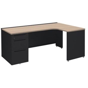 アドバンス L型右用左片袖3段B5引出無 配線カバー標準タイプ オカムラ(岡村製作所)