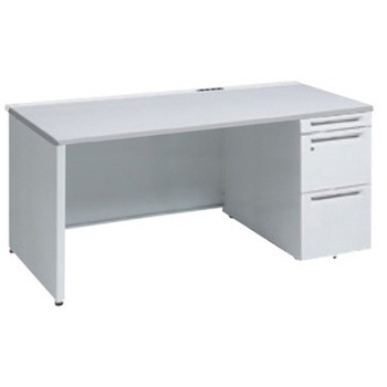 アドバンス 右片袖 中央引出し無 コンセント対応タイプ パネル脚 オカムラ(岡村製作所)