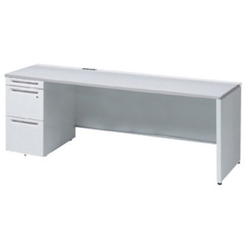 アドバンス 左片袖 中央引出し無 コンセント対応タイプ パネル脚 オカムラ(岡村製作所)