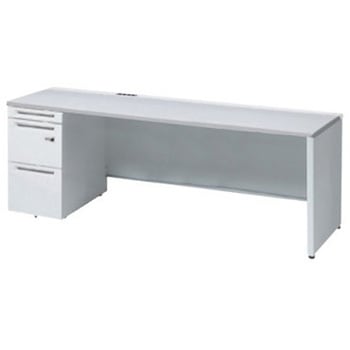 アドバンス 左片袖 中央引出し無 コンセント対応 ダイヤル錠タイプ パネル脚 オカムラ(岡村製作所)