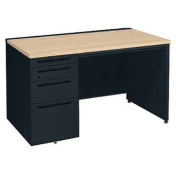 アドバンス 左片袖4段 中央引出し付(A3対応) コンセント対応タイプ パネル脚 オカムラ(岡村製作所)