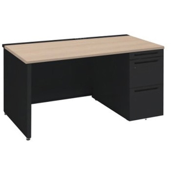 アドバンス 右片袖 中央引出し無 コンセント対応タイプ パネル脚 オカムラ(岡村製作所)