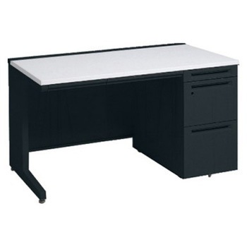 アドバンス 右片袖 中央引出し付(A3対応) コンセント対応タイプ L脚 オカムラ(岡村製作所)