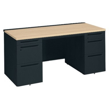 アドバンス 両袖机 3段B5 中央引出し付(A3対応) コンセント対応タイプ オカムラ(岡村製作所)