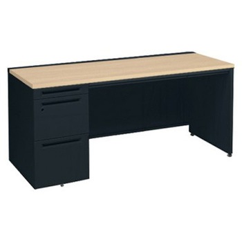 3V1TGE MK57 アドバンス 左片袖 中央引出し付(A3対応) 標準タイプ パネル脚 オカムラ(岡村製作所) 06741047