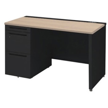 アドバンス 左片袖 中央引出し無 コンセント対応タイプ パネル脚 オカムラ(岡村製作所)