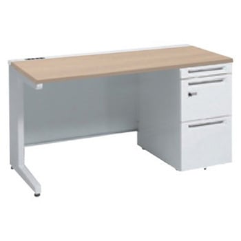 アドバンス 右片袖 中央引出し無 コンセント対応 ダイヤル錠タイプ L脚 オカムラ(岡村製作所)