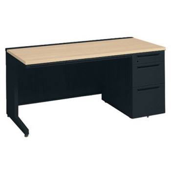 アドバンス 右片袖3段B5 中央引出し付(A3対応) コンセント対応タイプ L脚 オカムラ(岡村製作所)