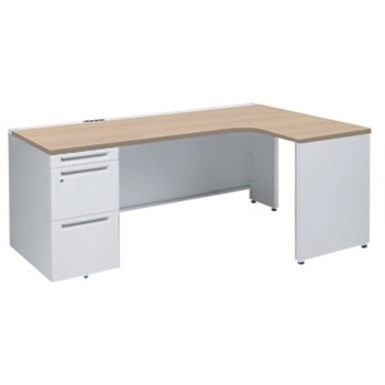 アドバンス L型右用左片袖3段引出無 配線カバーコンセント対応タイプ オカムラ(岡村製作所)