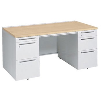 アドバンス 両袖机 3段B5 中央引出し付(A3対応) スタンダードタイプ オカムラ(岡村製作所)