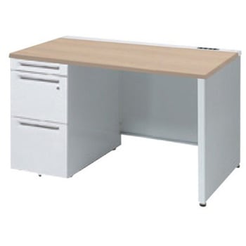 アドバンス 左片袖 中央引出し無 コンセント対応タイプ パネル脚 オカムラ(岡村製作所)