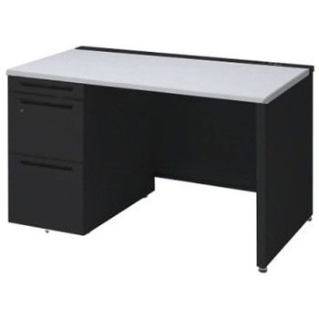 アドバンス 左片袖 中央引出し無 コンセント対応タイプ パネル脚 オカムラ(岡村製作所)