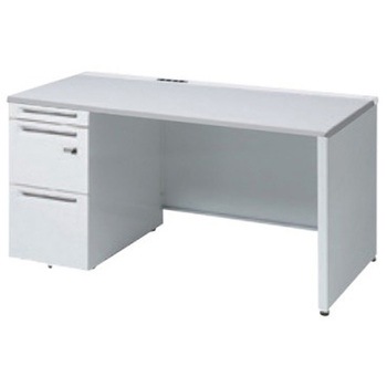 アドバンス 左片袖 中央引出し無 コンセント対応 ダイヤル錠タイプ パネル脚 オカムラ(岡村製作所)