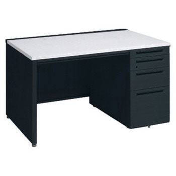 アドバンス 右片袖4段 中央引出し付(A3対応) コンセント対応タイプ パネル脚 オカムラ(岡村製作所)