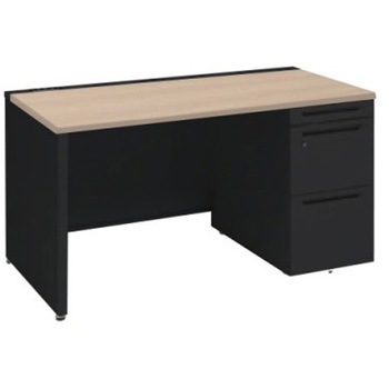 アドバンス 右片袖 中央引出し無 コンセント対応タイプ パネル脚 オカムラ(岡村製作所)